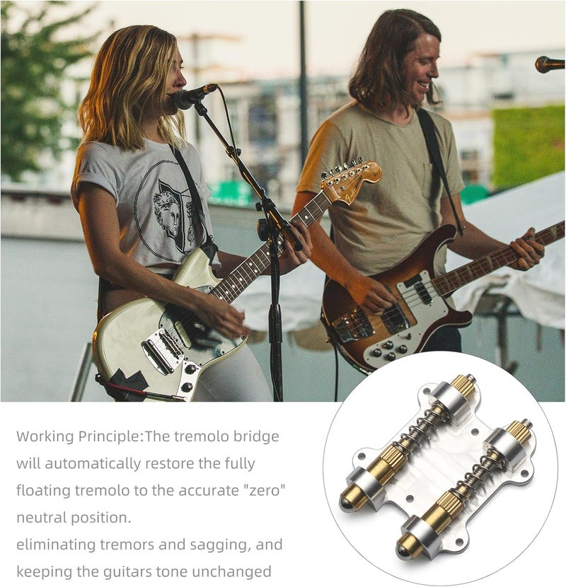 MAXCHEER Electric Guitar Brass Tremolo Bridge Brass Arming Adjuster for FR Tremsetter Set Guitar Tremolo Stabilizer Stopper Guitar Parts (Dual) - Image 3